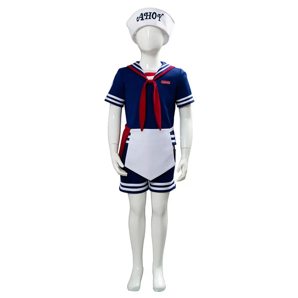 Stranger Cosplay Things Costume Steve Harrington Scoops Ahoy Sailor Uniform Kids Halloween Children Fancy Clothes | Тематическая