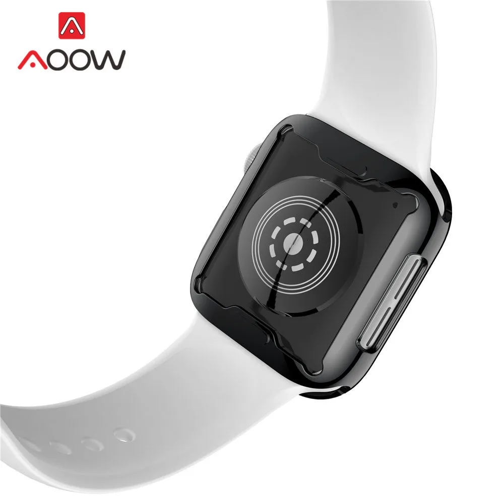 Мягкий ТПУ защитный чехол для экрана iWatch Apple Watch 2 3 4 40 мм 44 мм 38 мм 42 мм прозрачный 360 градусов Полная защита крышка ремешок