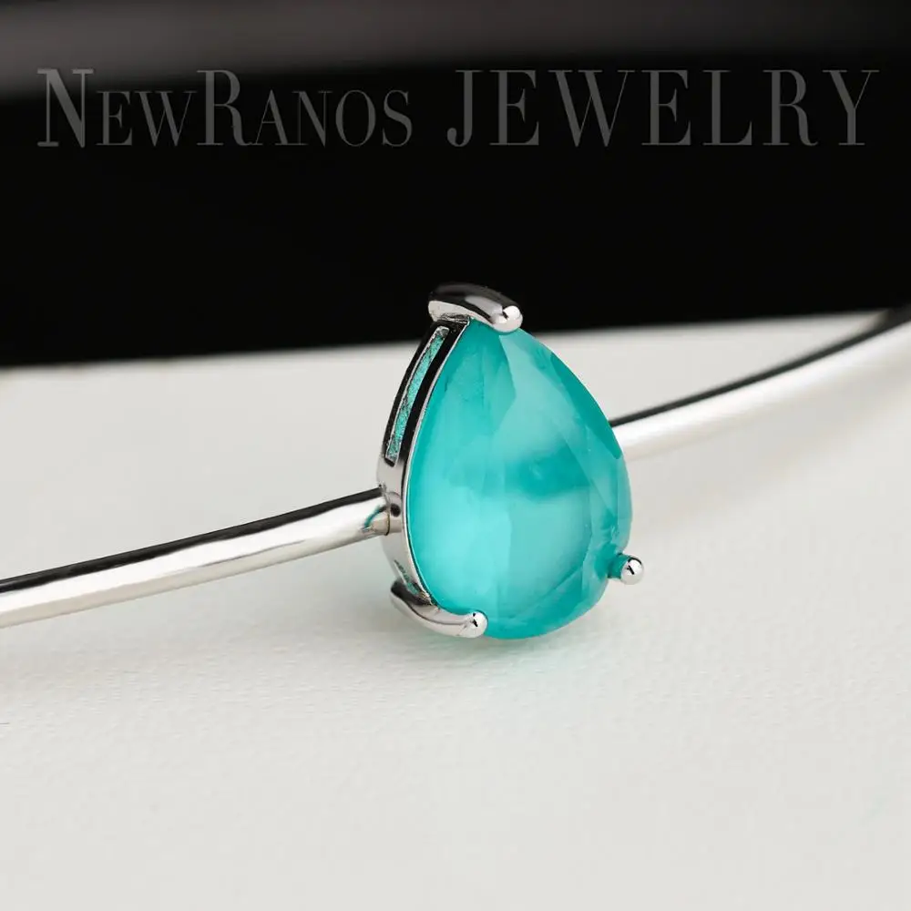 Ожерелье чокер Newranos с натуральными полудрагоценными камнями в форме капли