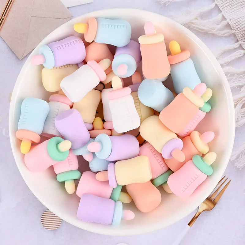 

Миниатюрная Детская Бутылочка для кукольного домика, 60 шт., 3D имитация бутылочки для кормления, фигурки с плоской спинкой, скрапбукинг, укра...
