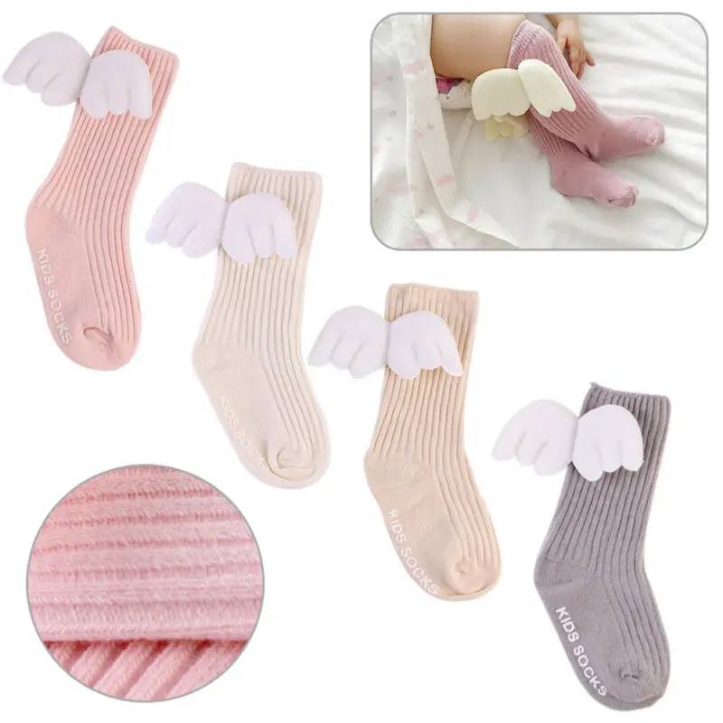 

Boys Girls With Wings For Baby Kids Socks Soft Cotton Toddler Knee High Socks