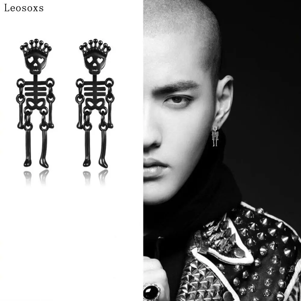 

Stainless Steel Skull Trendy Male Skull Earrings Are Not Allergic To European and American Fashion Titanium Steel Earrings