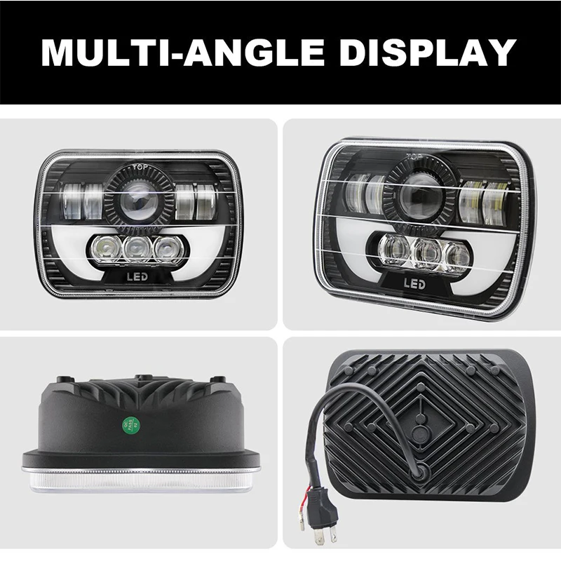 

120W 5x7 inch square led headlights Jeep Wrangler led light truck headlight car accessories car led light car products 10800Lm