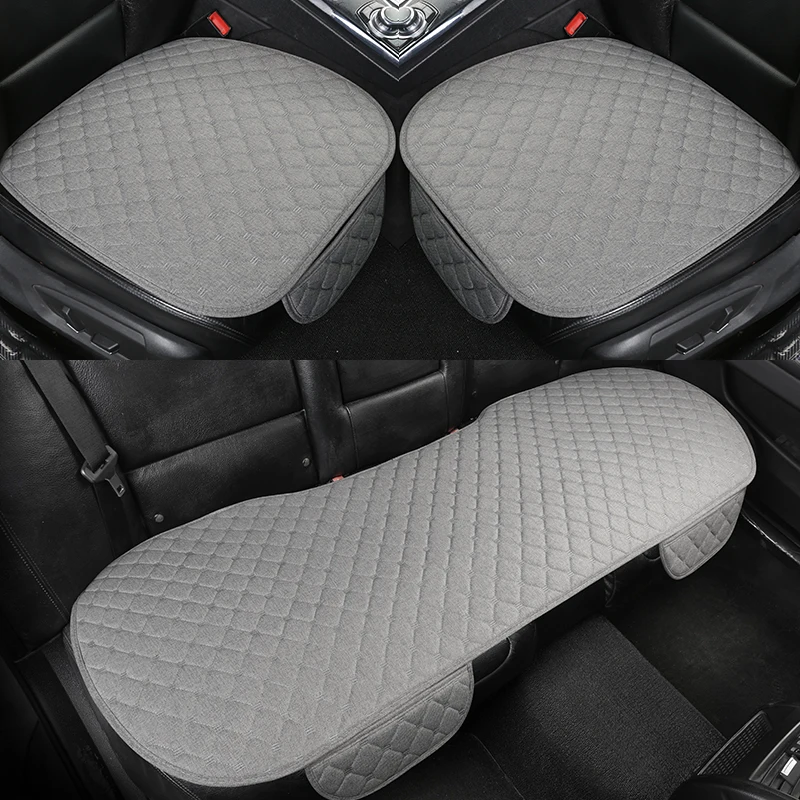 

New Car Seat Cover Flax Cushion Seasons Universal Breathable For Most Four-Door Sedan SUV Ultra-Luxury Car Seat Protection