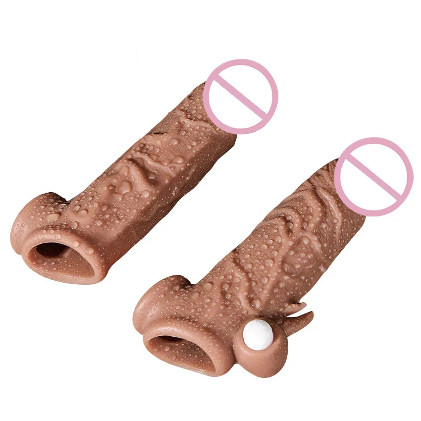 2 вибрирующий удлинитель для пениса силиконовый с задержкой эякуляции|Вибраторы