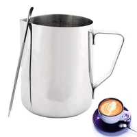 handheld coffee creamer milk frothing pitcher jug cup with measurement mark and latte art pen milk pitcher jugs perfect for bar