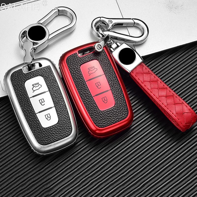 

TPU Leather Remote Car Key Case For Hyundai Solaris HB20 Veloster SR IX35 Accent Elantra i30 Holder Key Case Remote Car