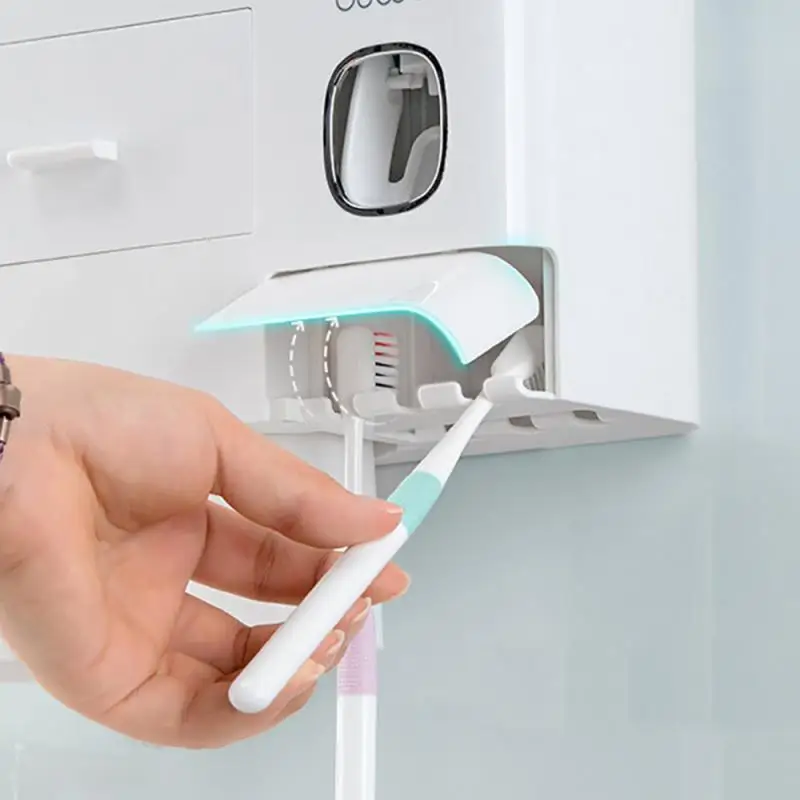 

Wall Mount Magnetic Adsorption Inverted Toothbrush Holder Toothpaste Dispenser Makeup Storage Rack For Bathroom Accessories Set