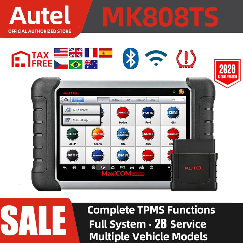 Autel MaxiCOM MK808TS автомобильный диагностический инструмент TPMS OBD2 сканер
