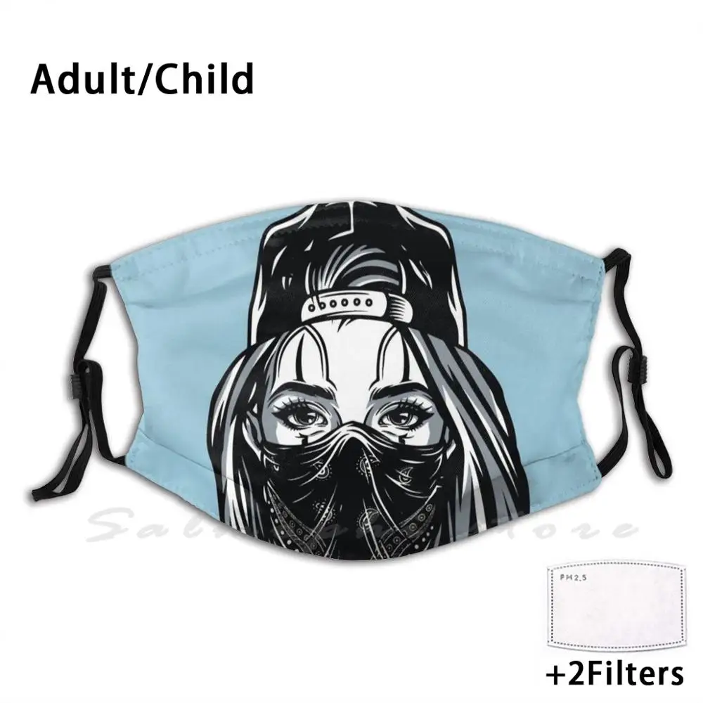 

Маска в винтажном стиле гангстер, бейсболка для девушек, бесшовная Женская бандана, Пылезащитная Спортивная маска для улицы, фестивалей