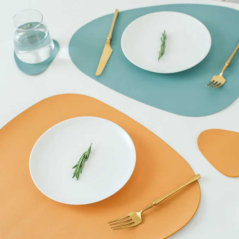 Столовые приборы из искусственной кожи Нескользящие столовые Западный коврик