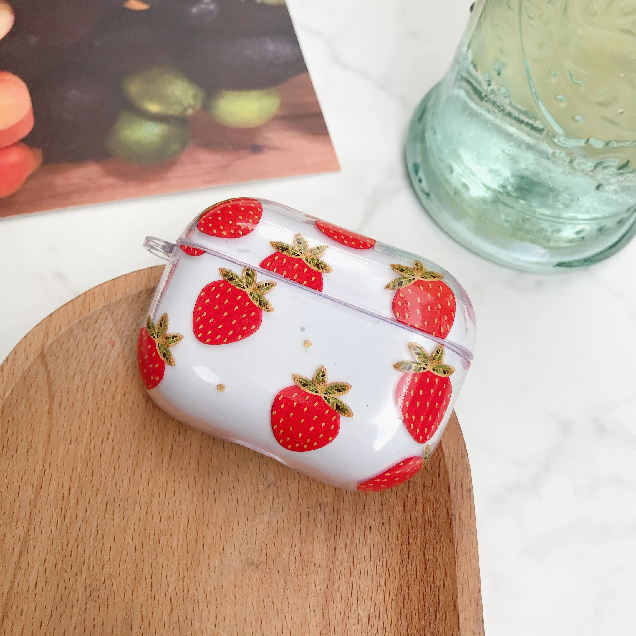 For Airpods Pro Strawberry Lemon Cherry Soft TPU Earpods Case for Apple 3 Flower Green Leaves Wireless Earphone Cover | Электроника