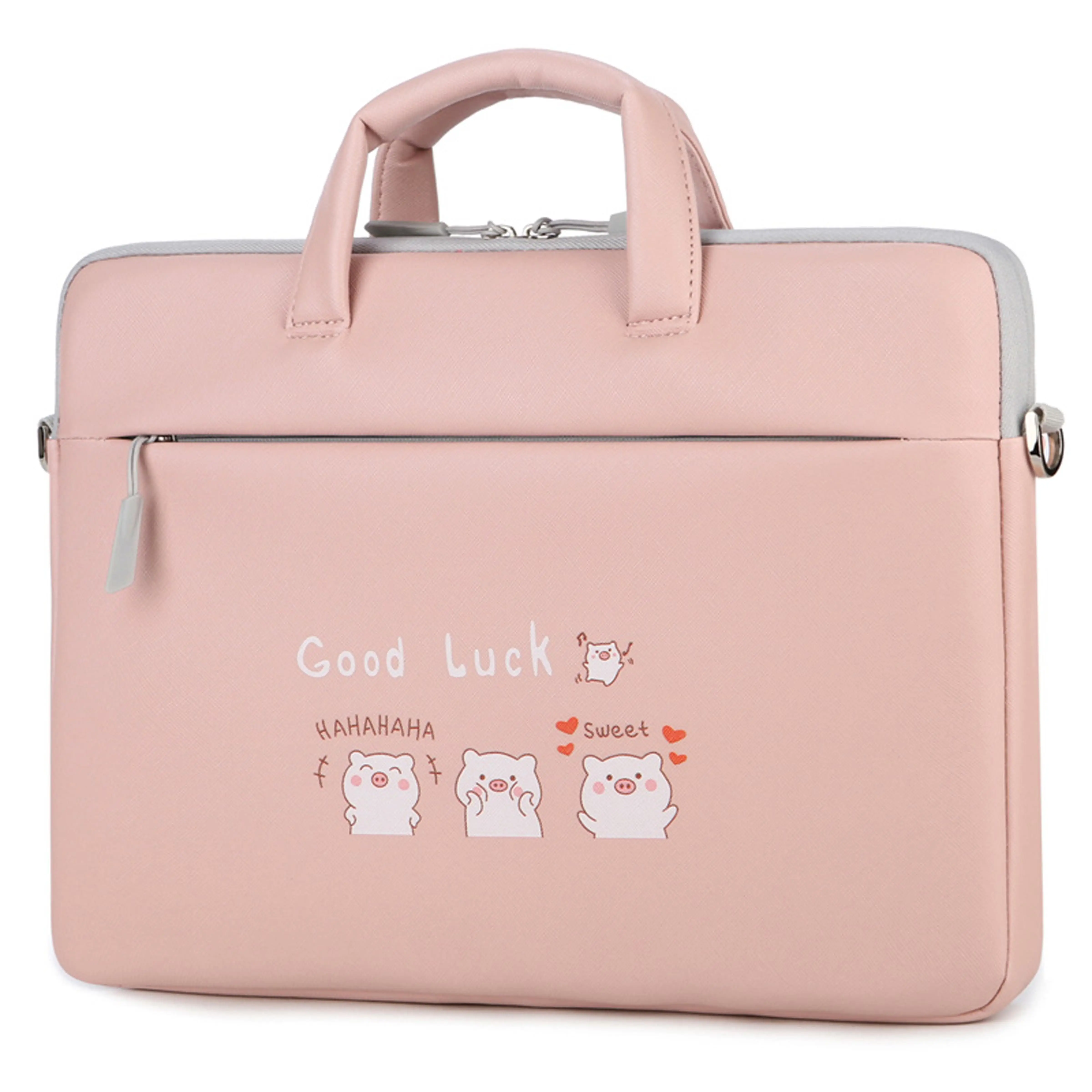 

Cartoon Laptop Bag Notebook Computer Bag Sleeve For Xiaomi Hp Lenovo MacBook Air Pro Girl's Cute Shoulder Handbag Briefcase Bag
