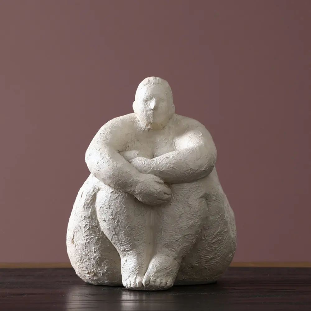 

Tabletop Nordic Home Style Figurines Resin Decoration Living Lady Gifts Statue Home Resin Abstract Sculpture Crafts Fat