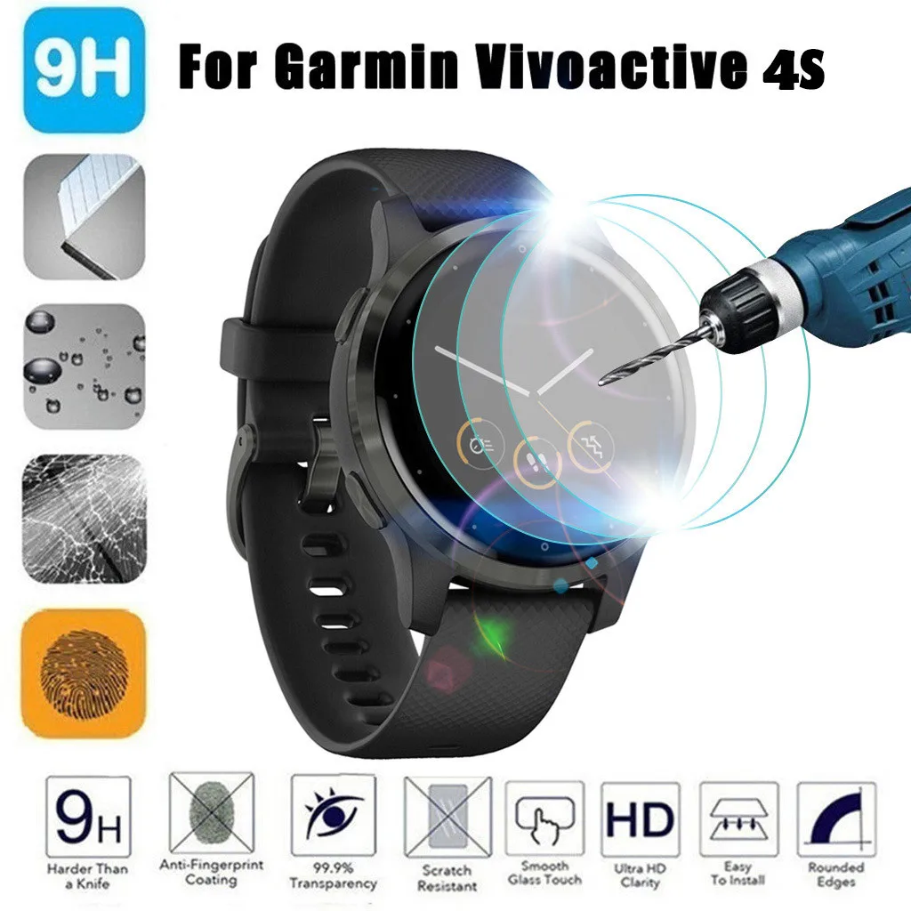 

3PCS Ultrathin Film Tempered Glass Screen Protector for Garmin Vivoactive 4S Soft Clear Protective Film Guard Smart Accessories