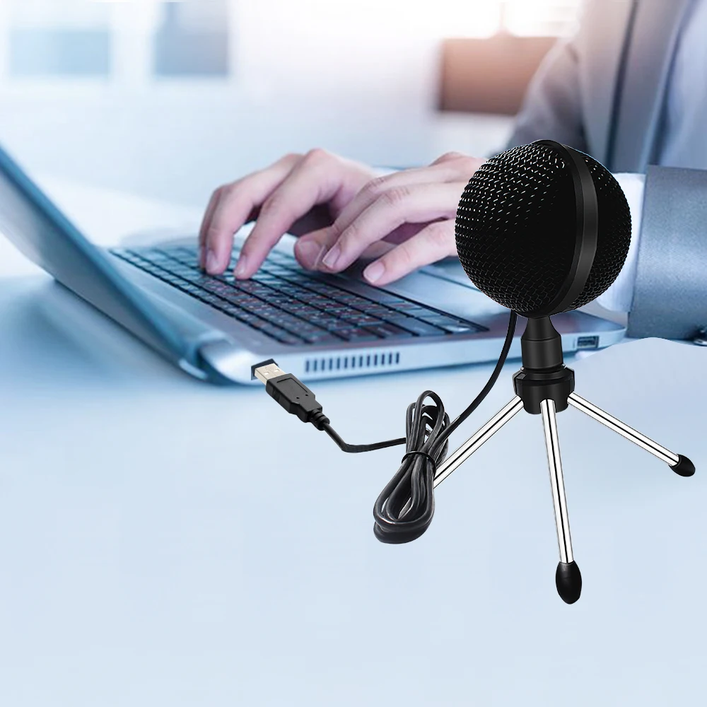 Usb микрофон конденсатор с подставкой штатив 360 градусов караоке микрофон для ноутбука Mikrofon набор вещания записи