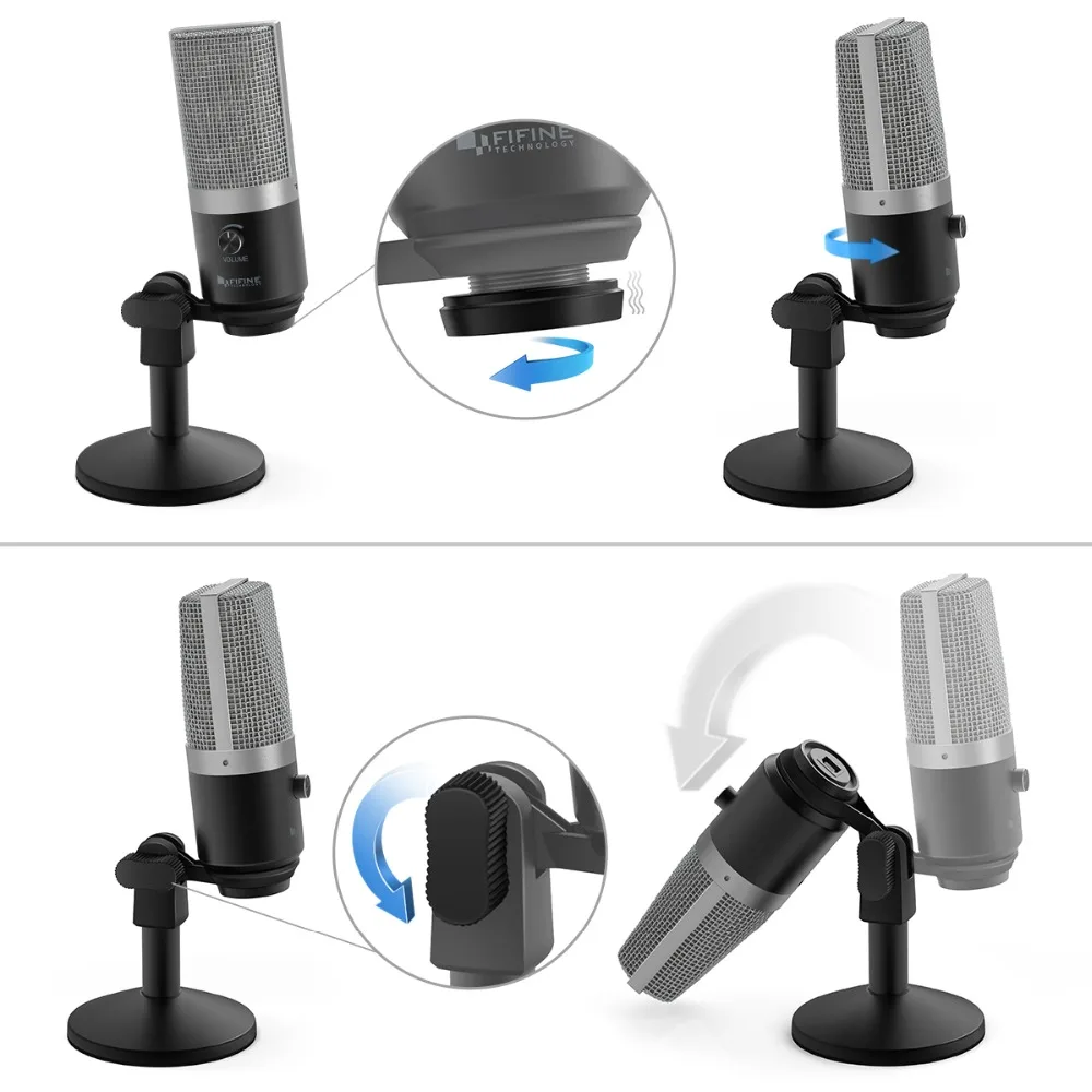 FIFINE USB микрофон для ноутбуков Mac и компьютеров для записи потокового Twitch Voice overs подкастинг для Youtube Skype K670