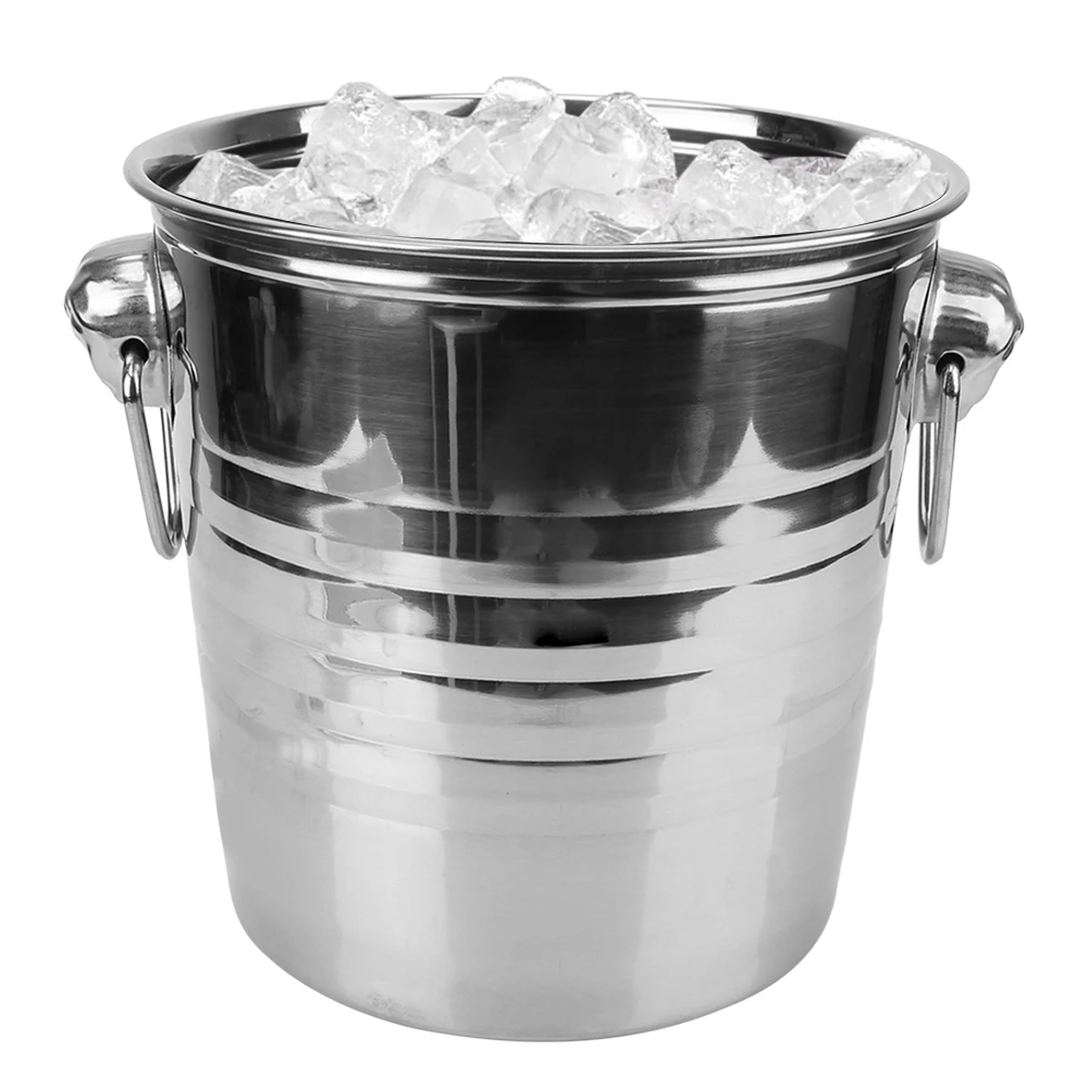 

5L Stainless Steel For KTV Bar Kitchen Party Barware Champagne Wine Beer Bucket Ice Cube Maker Wine Beer Cooler Bucket