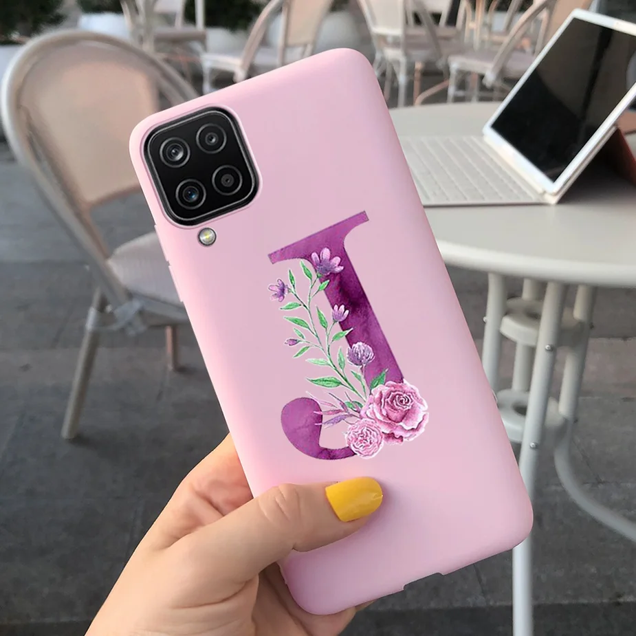 For Samsung A12 Case Luxury Letters Painted Back Cover For Samsung Galaxy A12 A 12 Cover SM-A125F A12 Phone Cases Soft TPU Funda