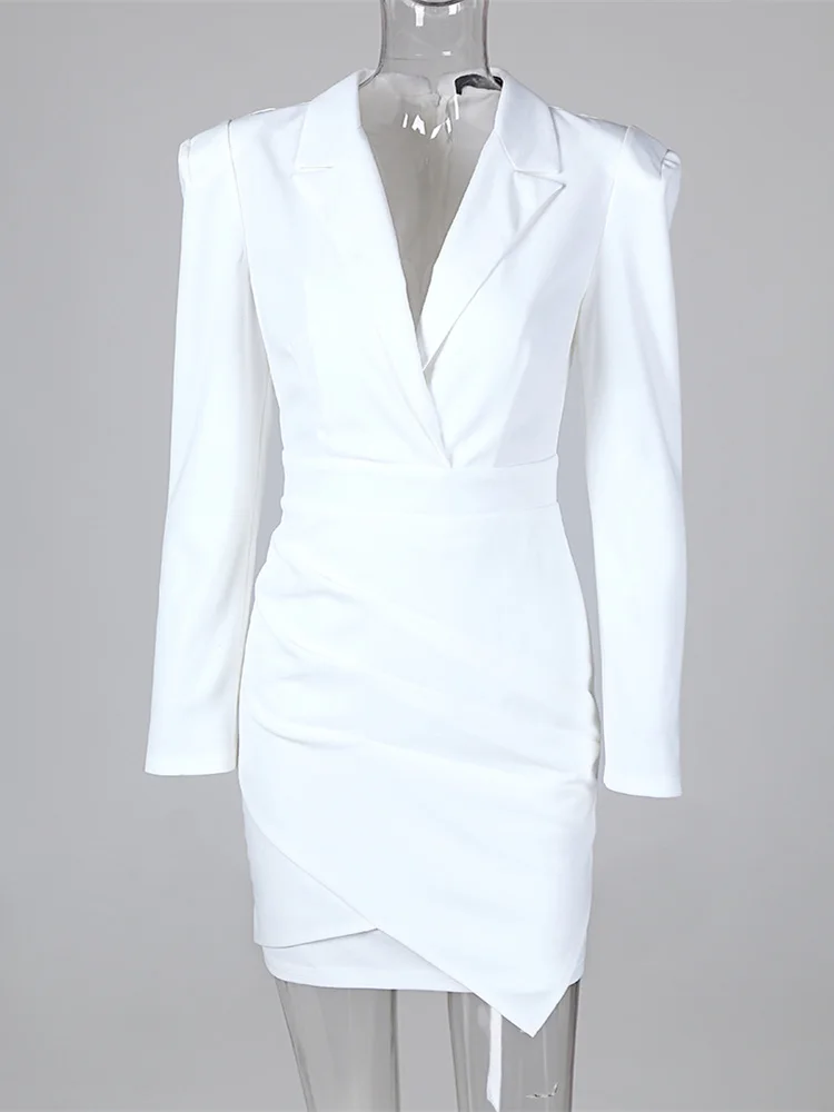 2020 осеннее женское элегантное офисное стильное платье мини для работы с зубчатым