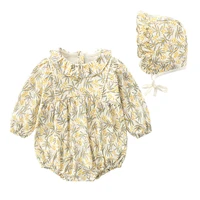 0 18m baby clothes set toddler bodysuit spring autumn long sleeve cotton floral print baby girls outfits playsuits hats set