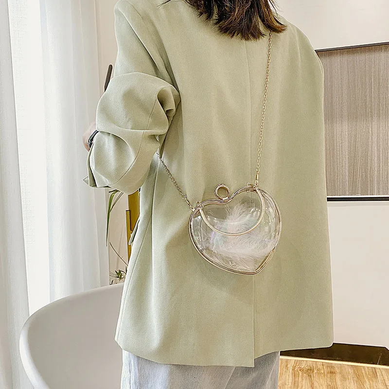 Женская акриловая сумка-клатч Fengting модная однотонная прозрачная сумка через