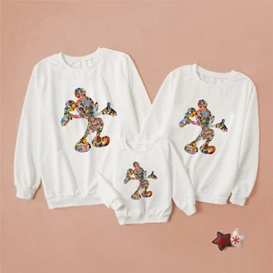 Imported Disney Classic Mickey Family Look Hoodies Animation Basic Unisex Clothes Arrivals Creative Parent Ch