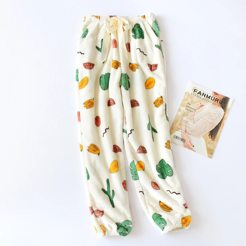 

Осенне-зимние теплые женские флисовые штаны кораллового цвета, теплые флисовые штаны, удлиненные толстые штаны SK008, ленивые домашние