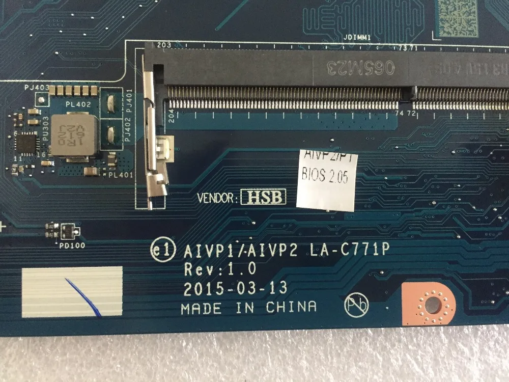 Новая материнская плата для lenovo 100-14IBY AIVP1/AIVP2 LA-C771P с процессором N2940(для процессора intel) Материнская плата для ноутбука протестирована на