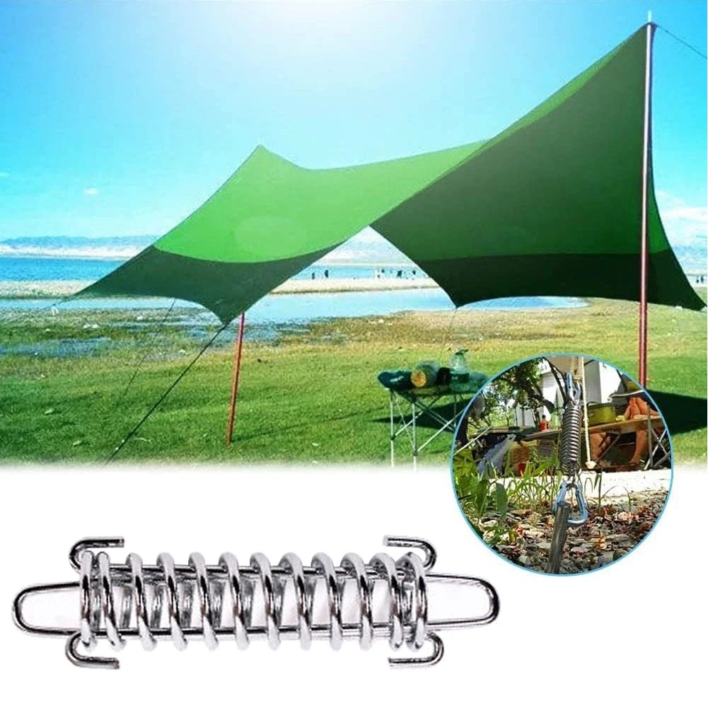 

Camping Tent Spring Buckle Kit 8 Pieces Of Heavy-Duty Stainless Steel Awning Rope Tensioner For Tarpaulin Tent Awning Canopy