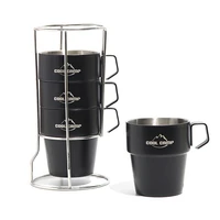 304 stainless steel camping folding mug heat insulation and anti scalding double layer vacuum cup picnic barbecue portable