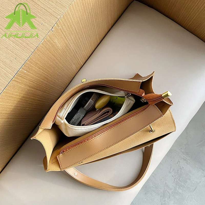 

Fashion Totes Bags Women Large Capacity Handbags Women PU Shoulder Bag Female Daily Totes Ladie Shoulder Knapsack Solid Color