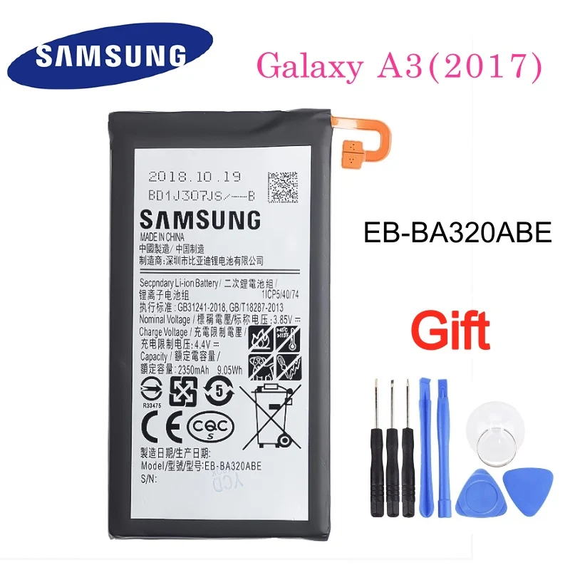 EB-BA320ABE 2350mAh samsung сменный аккумулятор для телефона Galaxy A3 A320 Edition настоящий аккумулятор для телефона
