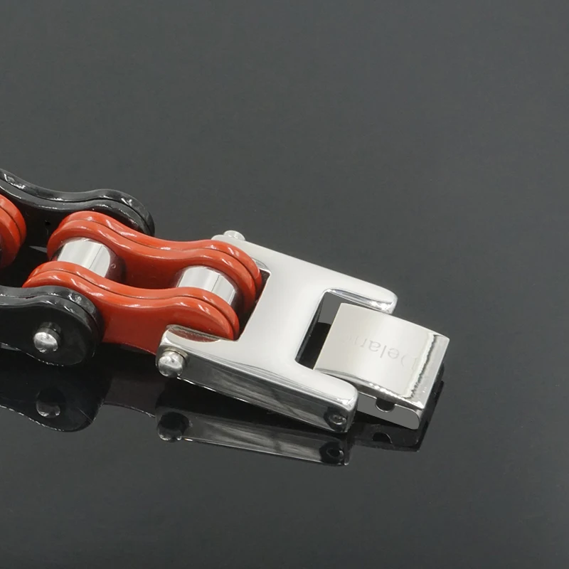 Нержавеющая сталь 316L велосипедная цепь красный черный большие браслеты и