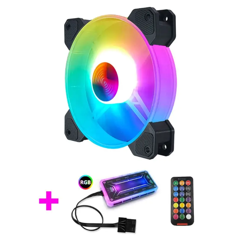 12 см Настольный ПК Вентилятор охлаждения светодиодный светильник RGB шасси