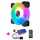 12 см Настольный ПК Вентилятор охлаждения светодиодный светильник RGB шасси вентилятор управления Лер пульт дистанционного управления