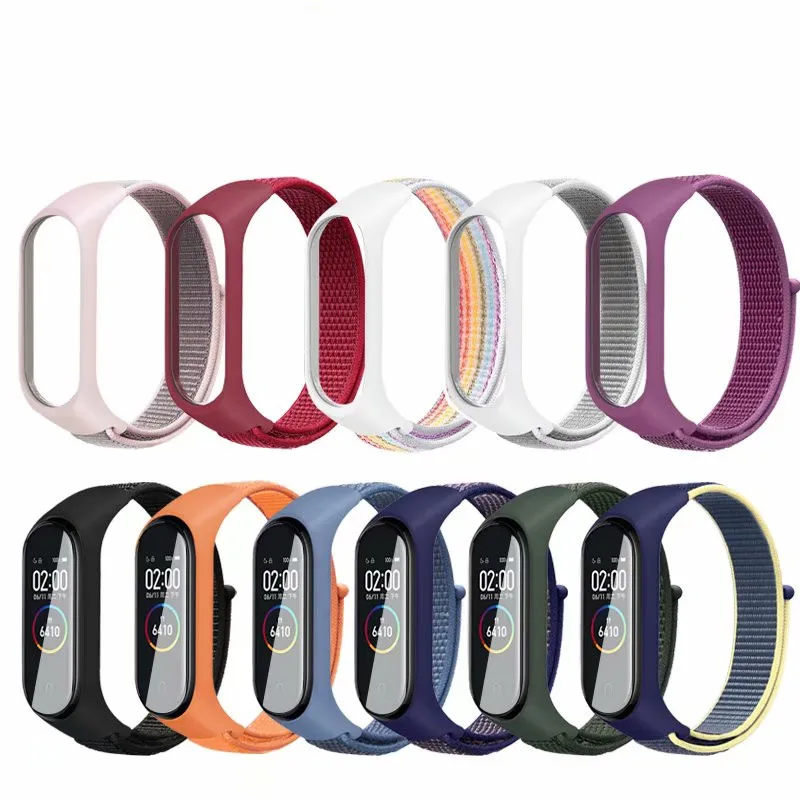 Дышащий нейлоновый ремешок с рамкой для Xiaomi Mi Band 4 3 спортивный браслет MiBand