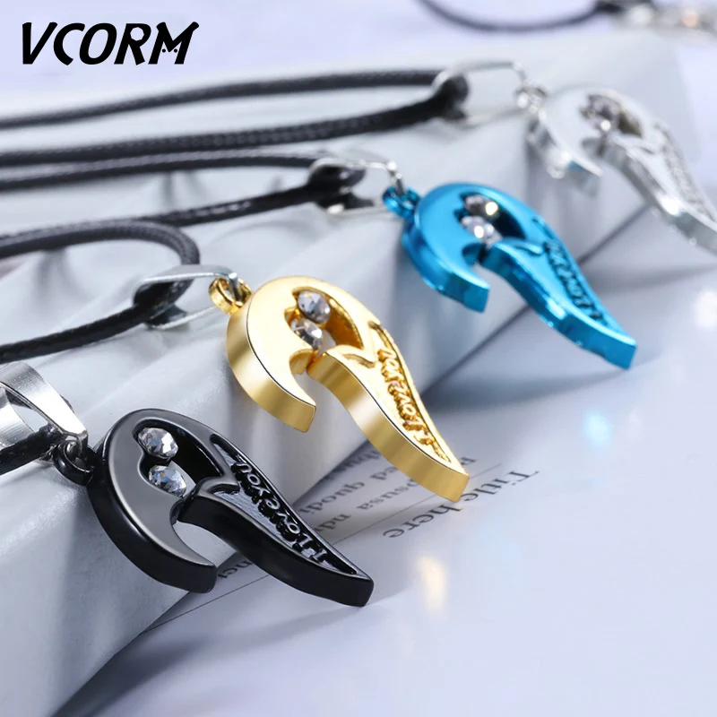 VCORM 2 шт. парные циркониевые сердца ожерелья Модные Элегантные Кристаллы любовь