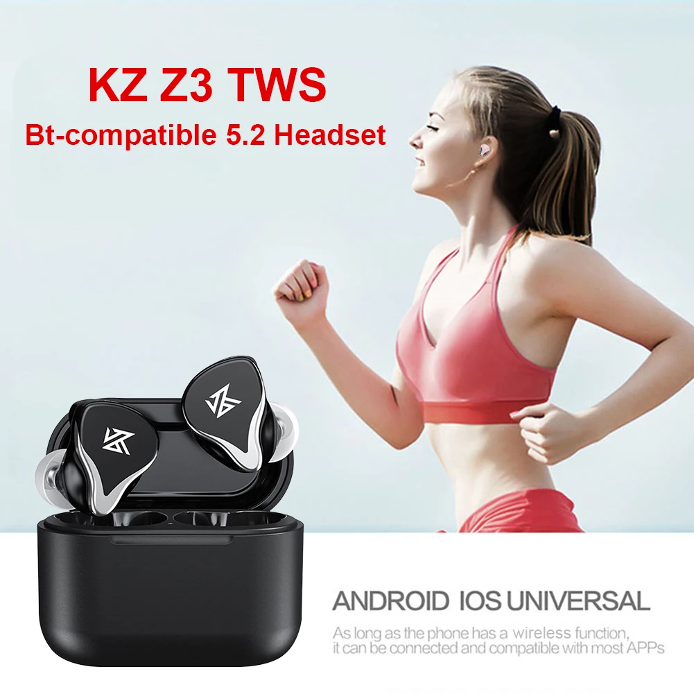 

KZ Z3 TWS Koptelefoon True Draadloze Game Oordopjes Touch Control Noise Cancelling HiFi Bluetooth-compatible 5.2 Sport Headset
