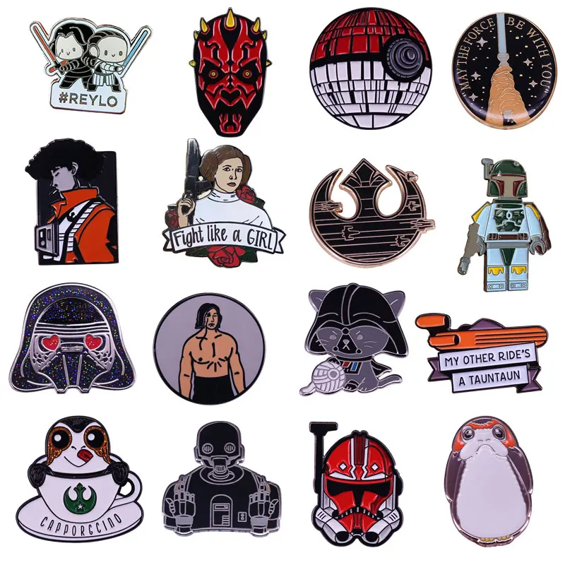 Женская эмалированная брошь в виде звезд и войн|Броши| |