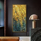 Холст с изображением золотых листьев, современные абстрактные постеры и принты, Настенная картина куадроса для гостиной, домашний декор без рамки