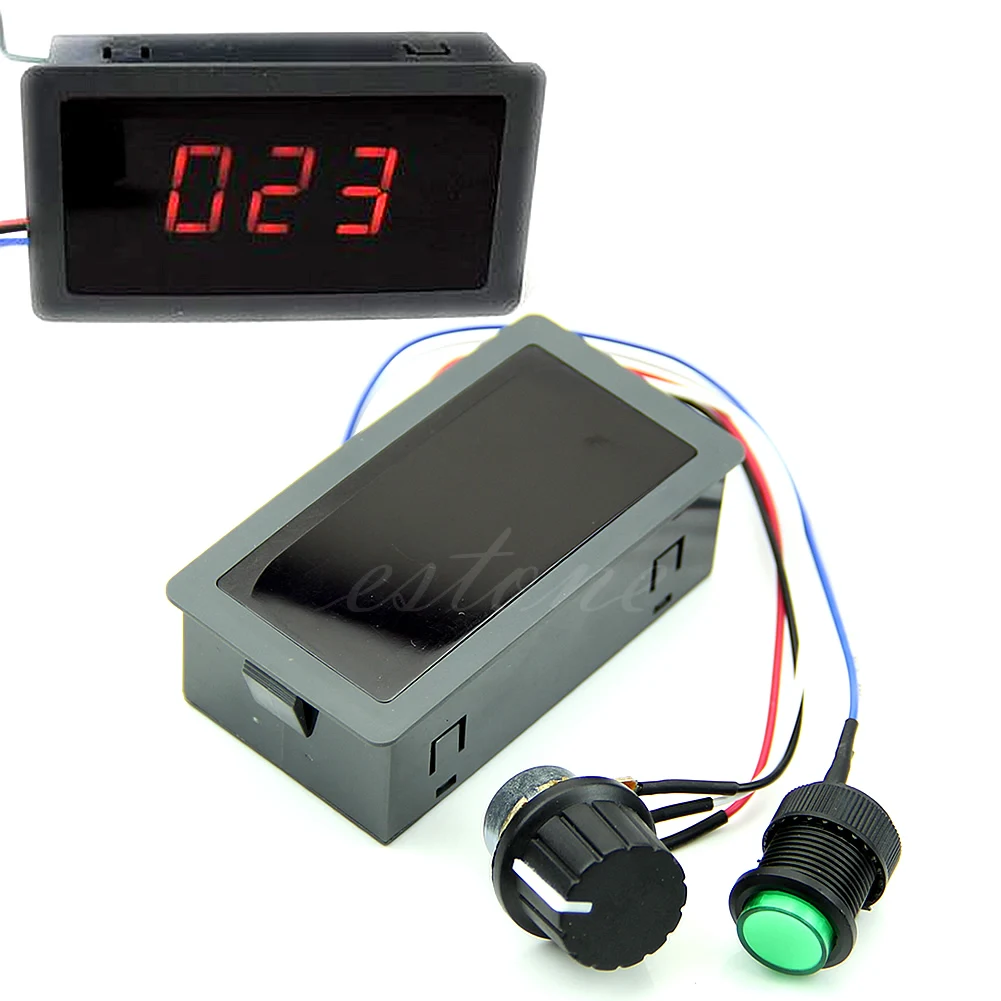 

Max 8A 12V 24V DC 6-30V Motor PWM Speed Controller With Digital Display & Switch
