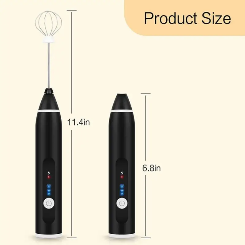 

Rechargeable Electric Milk Frother Handheld Foam Maker For Coffee, Latte, Cappuccino, Hot Chocolate, Durable