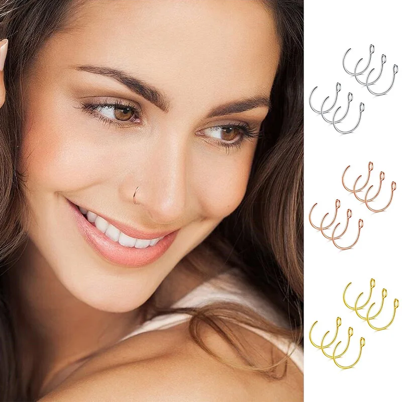 6 шт. кольца в нос имитация пирсинга пупка для женщин|Украшения тела| |