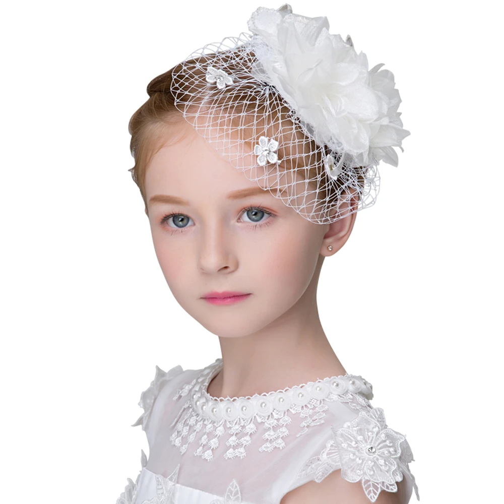Модные заколки для волос девочек головной убор кружевная пряжа цветок маленькая