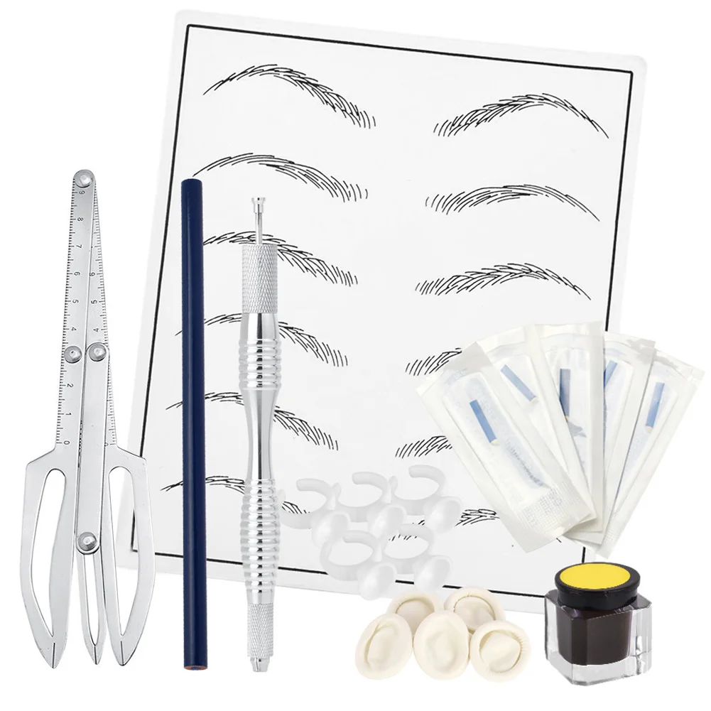

Manual Pen Tebori Microblading Tattoo Kit for Eyebrows Permanent Makeup Tattoo Kits Eyebrow Set Eyebrow Positioning Needle