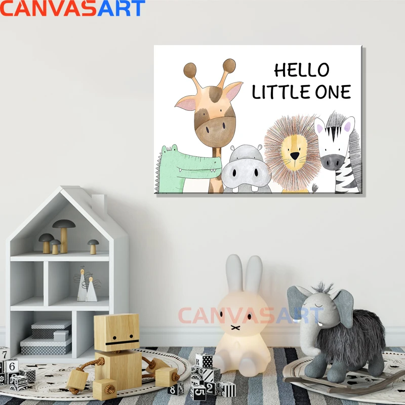 Картина на холсте в скандинавском стиле Милый Постер с изображением животных