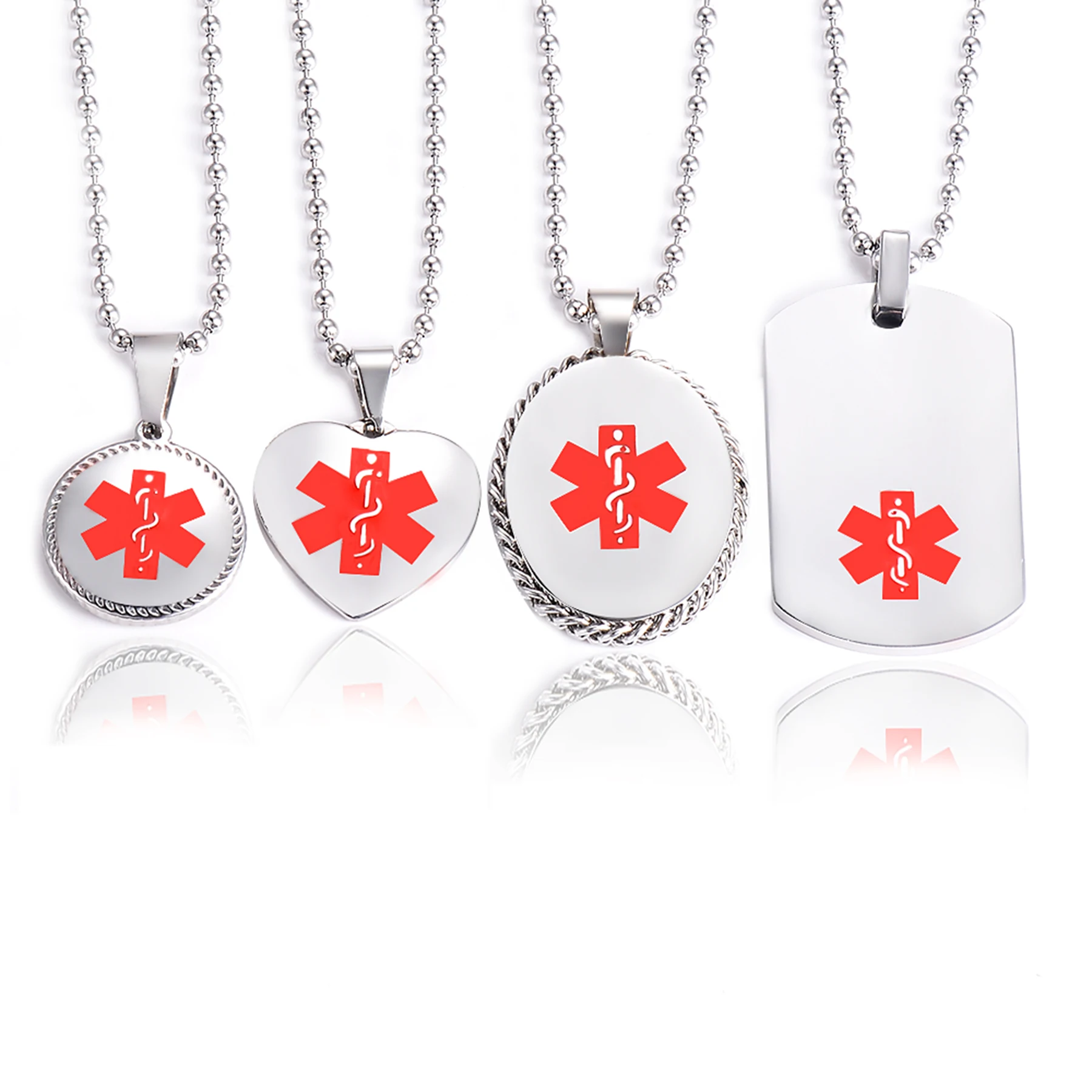 

Stainless steel Unisex Emergency Medical Alert ID Necklace Dog Tags Pendant Jewelry