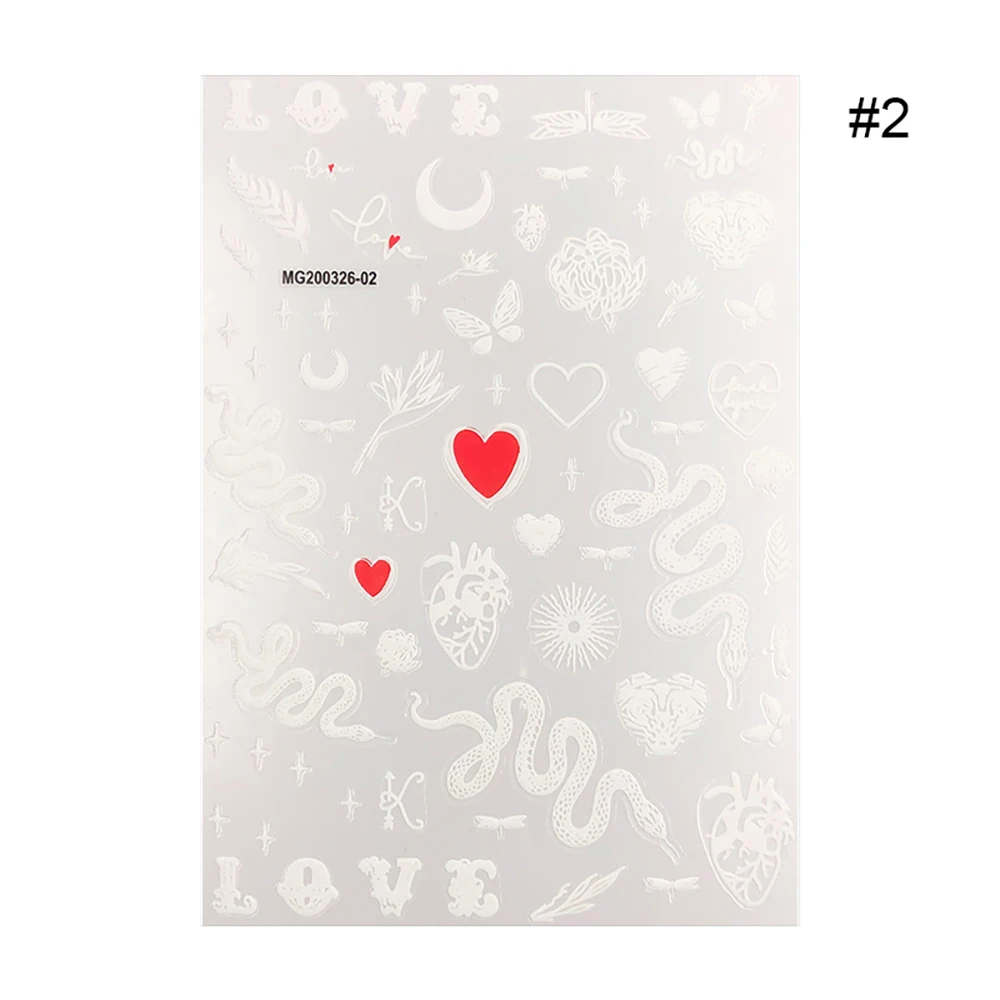 1 лист стикеров для дизайна ногтей со змеиным узором 3d-переводные наклейки