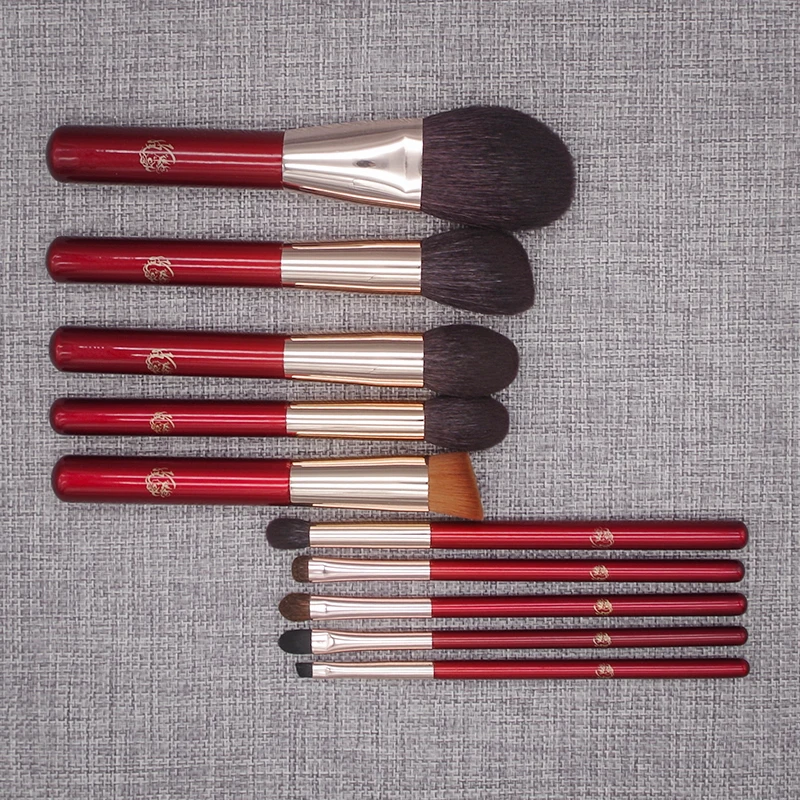 Набор профессиональных кистей для макияжа ручной работы 10 шт. кисти лица пудры